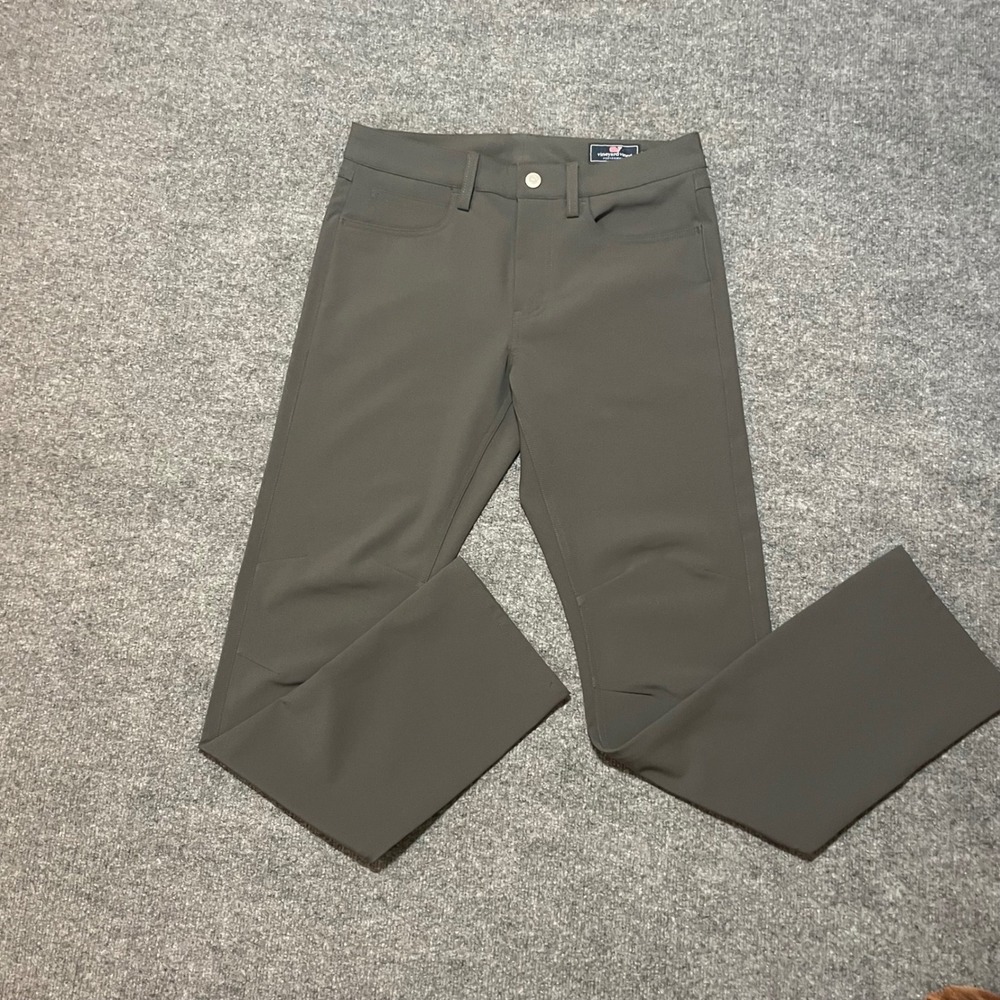 Vineyard Vines Performance Pants Mens 30x31 Gray Flat Front Stretch Chinos
